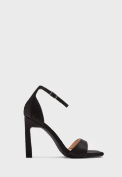 ELLA Satin Square Toe Ankle Strap Sandal