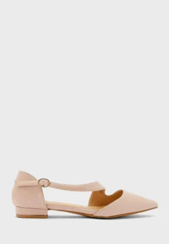 Patent Curved Strap Pointed Flat Shoe