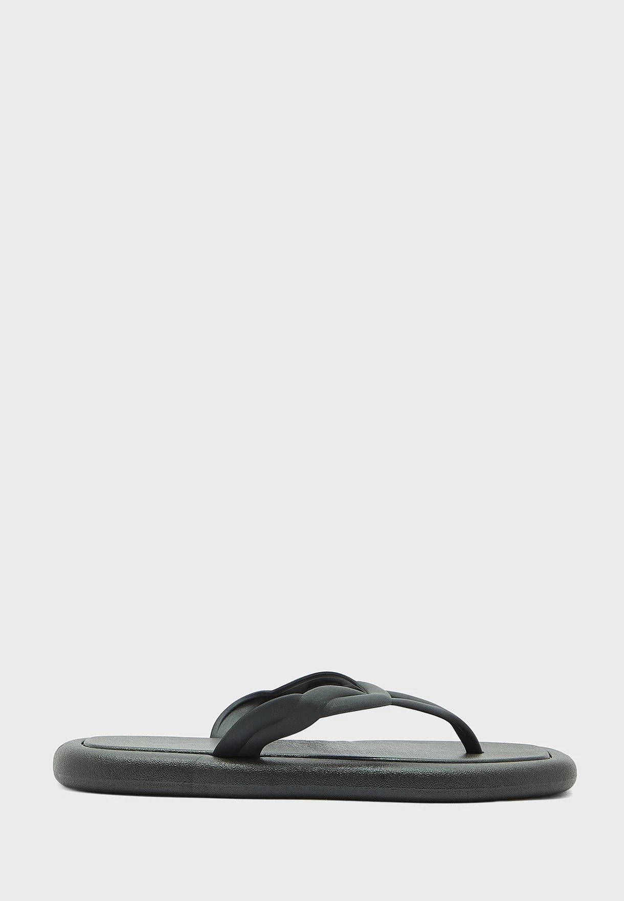 Twisted Strap Square Toe Slider 1 Twisted Strap Square Toe Slider