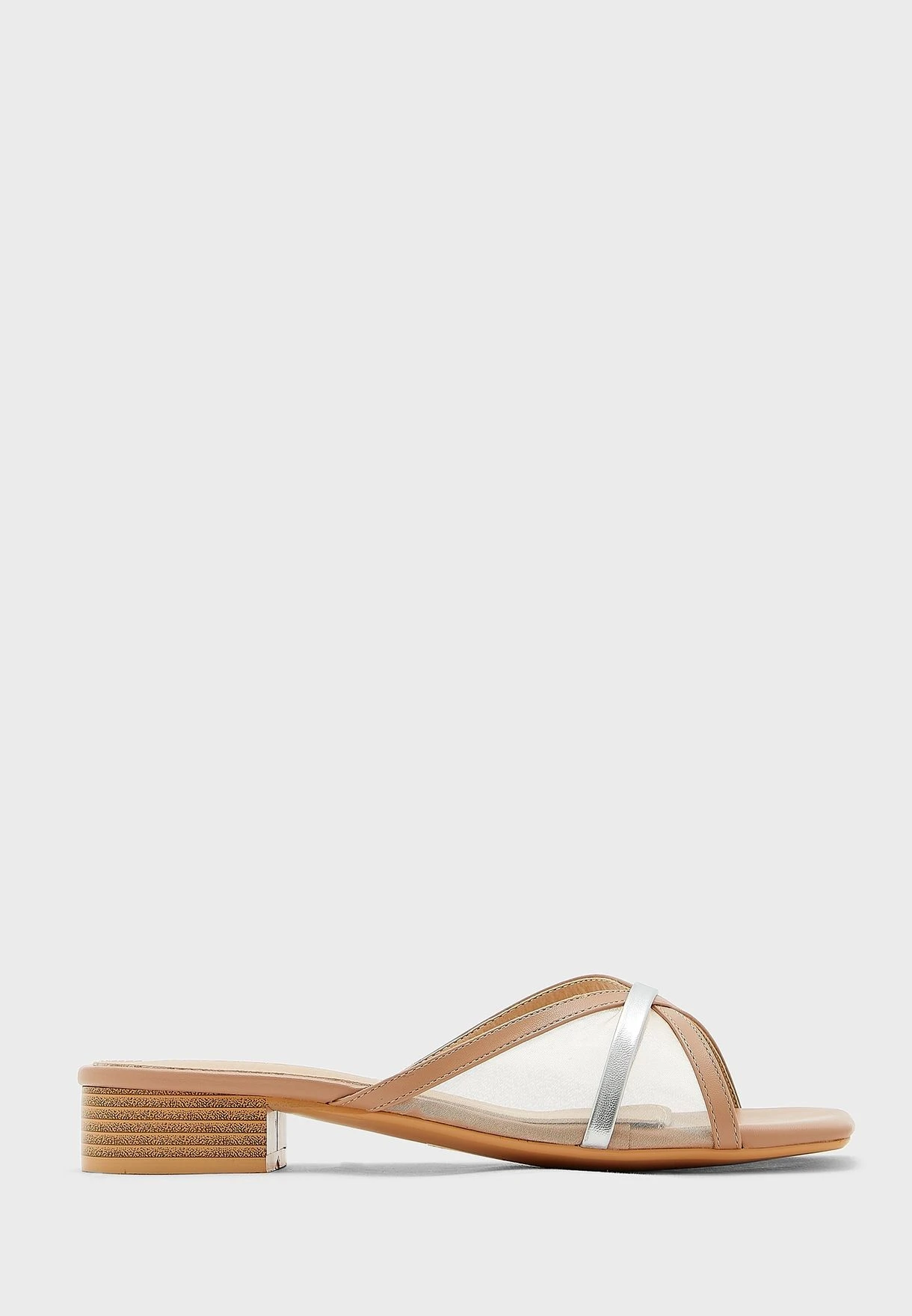 Sheer And Metallic Mule Sandal 1 Sheer And Metallic Mule Sandal
