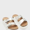 Nine West Simple3 Buckle Low-Heel Sandals