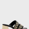 RIVER ISLAND Gross Grain Block Heel Sandals