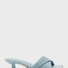 ELLA Ribbed Effect Square Toe Mule Sandal