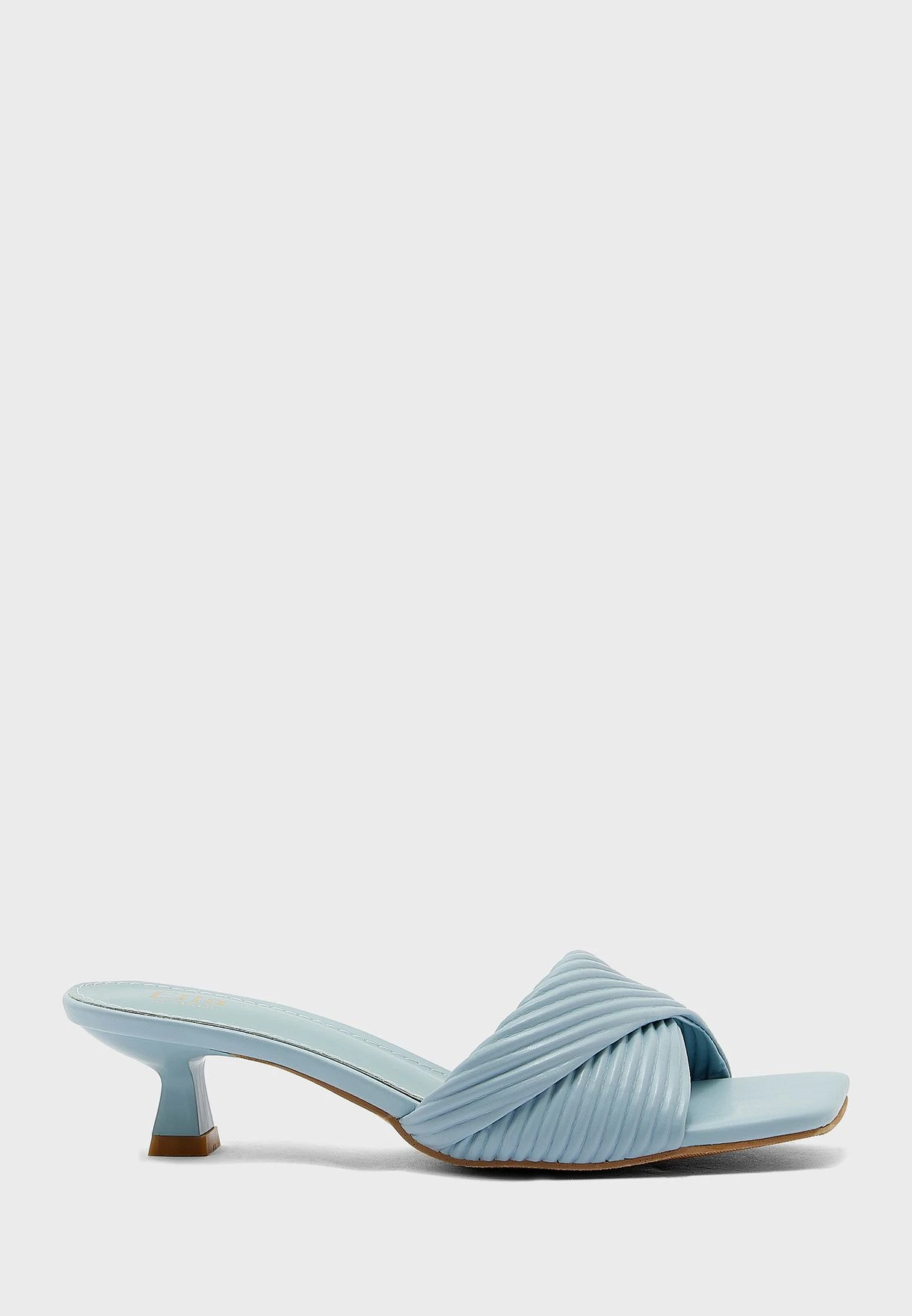 ELLA Ribbed Effect Square Toe Mule Sandal 1 ELLA Ribbed Effect Square Toe Mule Sandal