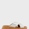 Fitflop F-Mode Metallic Cork Flatform Cross Sandals