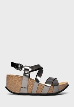Palmas Strappy Mid Heel Wedges