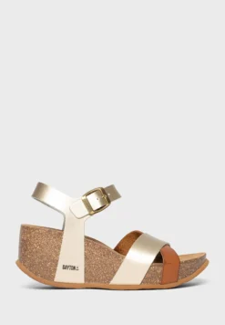 Minorque Strappy Mid Heel Wedges