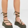 Public Desire Origin Lace Ups Low Heel Sandals