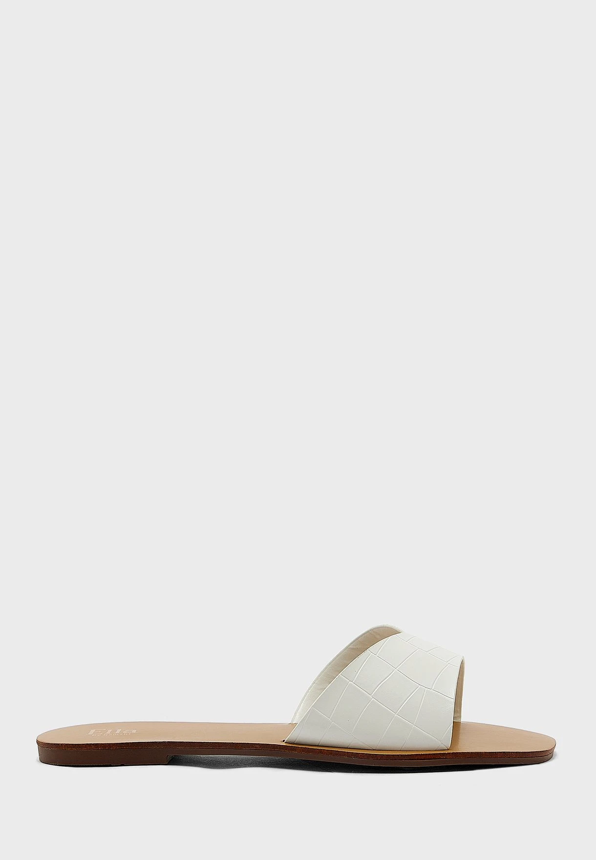 Croc Effect V Detail Flat Sandal 1 Croc Effect V Detail Flat Sandal