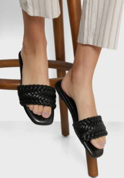 ELLA Braided Square Toe Flat Sandal