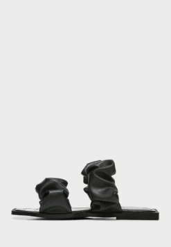 Ruched Strap Flat Sandals