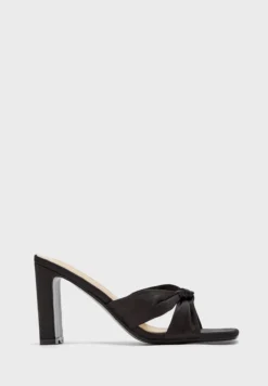 Satin Knot Detail Mule Sandal