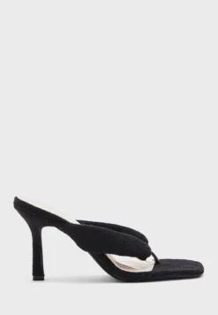 ELLA Towelling Toepost Stiletto Mule