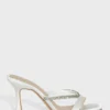 Satin Diamante Edge Toe Post Mule Sandal