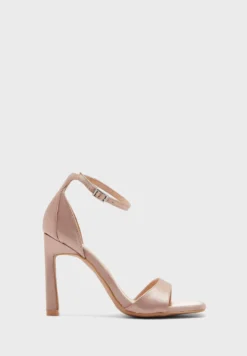 ELLA Satin Square Toe Ankle Strap Sandal