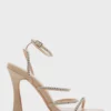 Diamante Straps Flared Heel Sandal