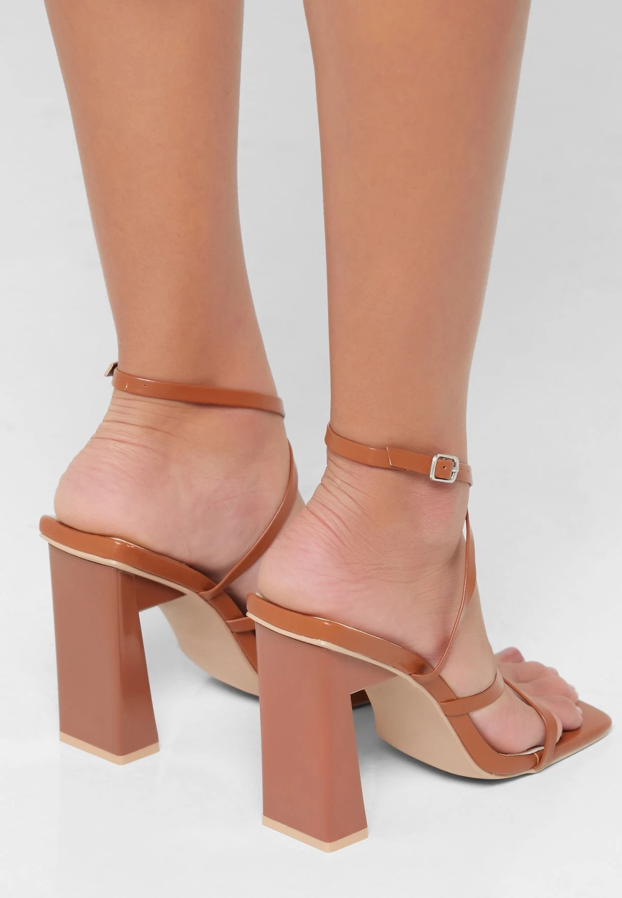 ELLA Strappy Square Toe Flared Heel Sandal 2 ELLA Strappy Square Toe Flared Heel Sandal - Image 2