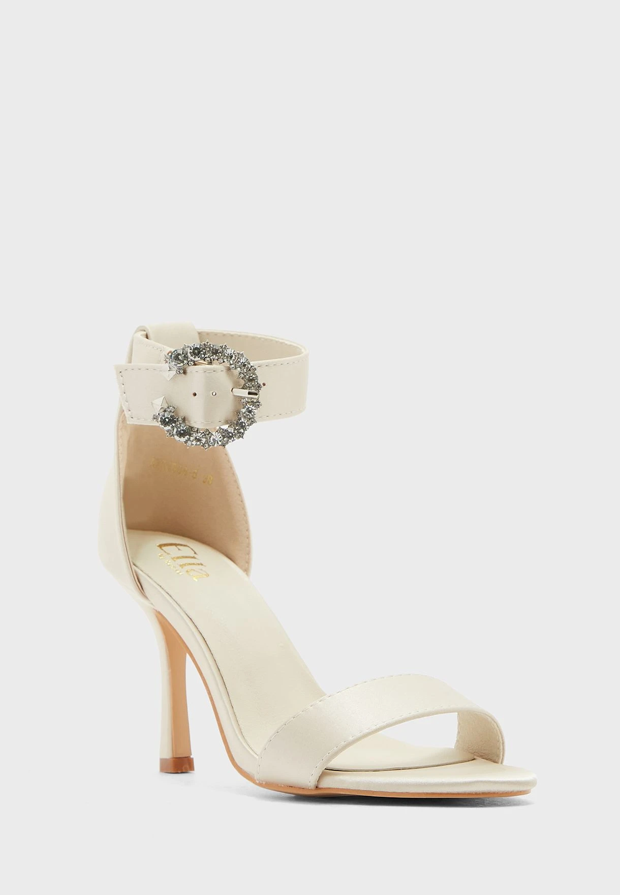 Jewelled Buckle Satin Ankle Strap Sandal 2 Jewelled Buckle Satin Ankle Strap Sandal - Image 2