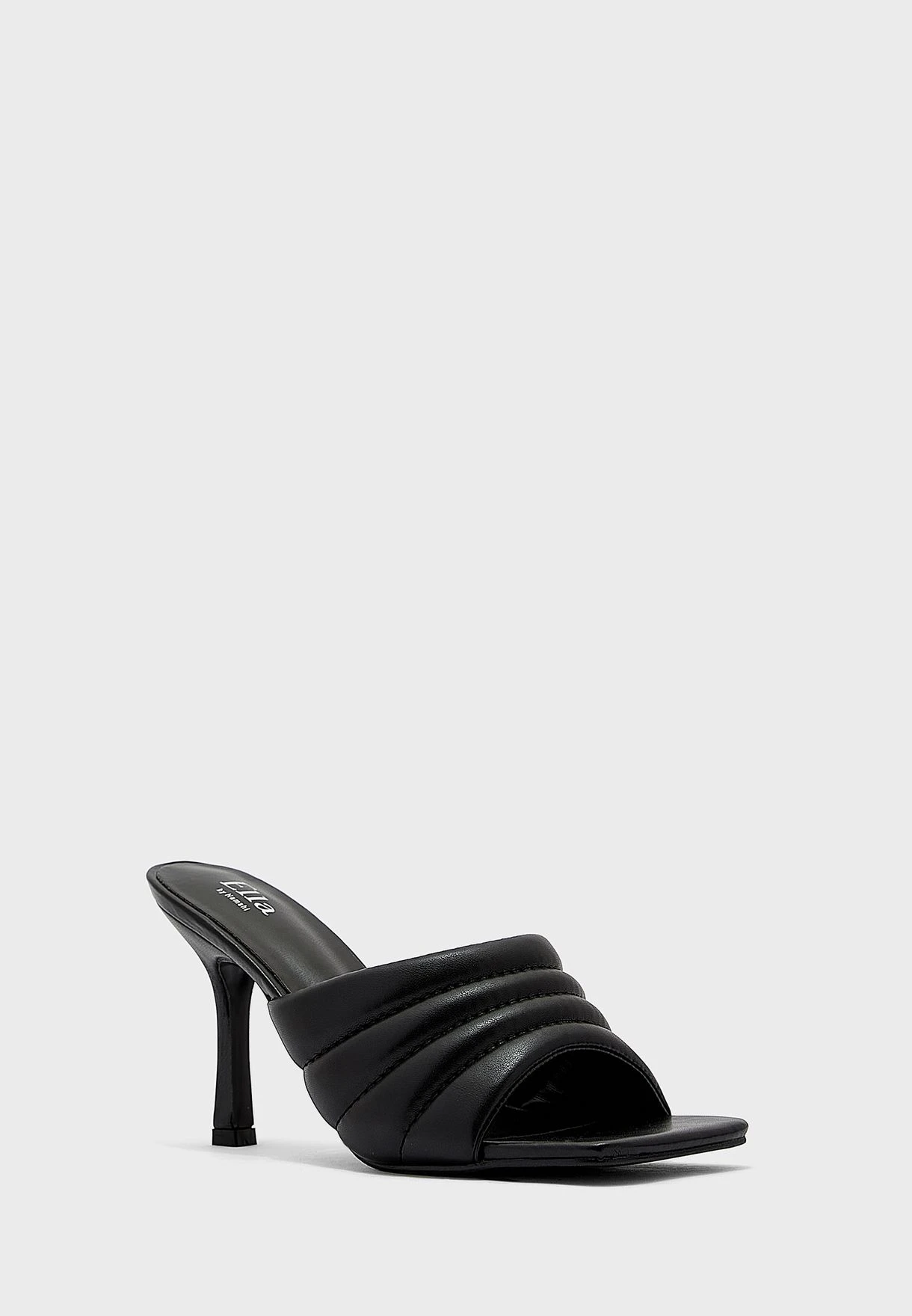 ELLA Stitch Detail Puffy Mule Sandals 2 ELLA Stitch Detail Puffy Mule Sandals - Image 2