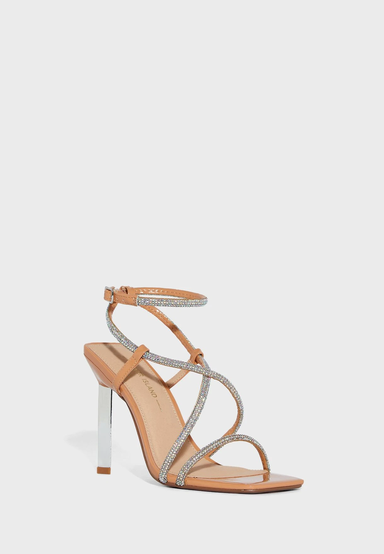 RIVER ISLAND Embel Metal Heel Barely There Sandals 2 RIVER ISLAND Embel Metal Heel Barely There Sandals - Image 2
