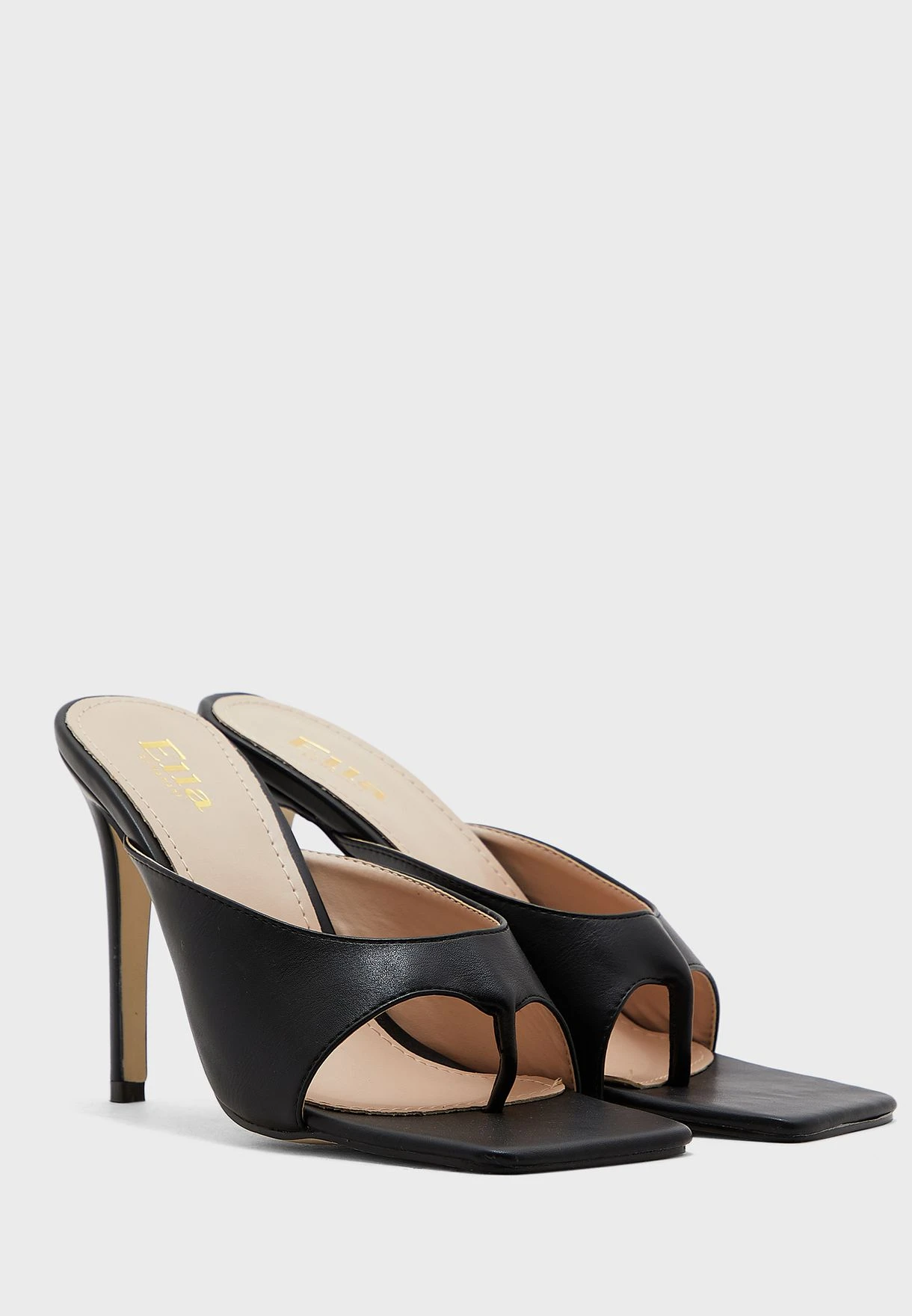 ELLA Square Toe Post Heeled Mule Sandal 3 ELLA Square Toe Post Heeled Mule Sandal - Image 3