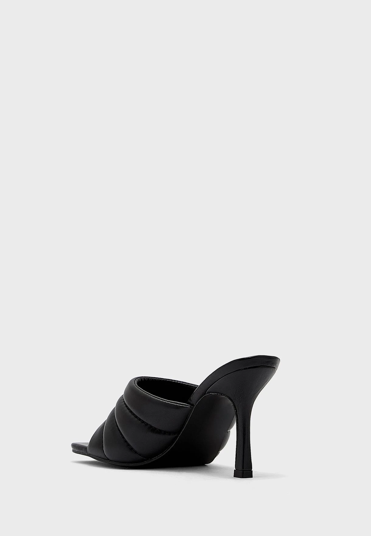 ELLA Stitch Detail Puffy Mule Sandals 3 ELLA Stitch Detail Puffy Mule Sandals - Image 3