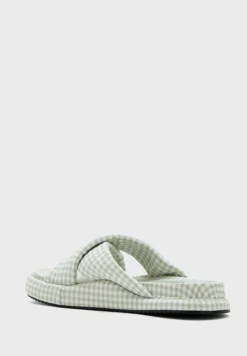 Checked Cross Over Flat Sandal 7 Checked Cross Over Flat Sandal -Cheap Sandal & Sneaker Store 3 zoom desktop 405