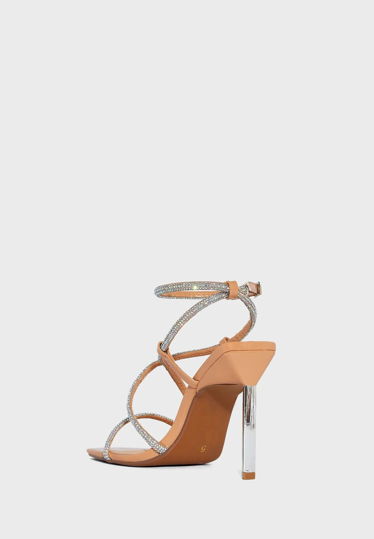 RIVER ISLAND Embel Metal Heel Barely There Sandals 3 RIVER ISLAND Embel Metal Heel Barely There Sandals - Image 3