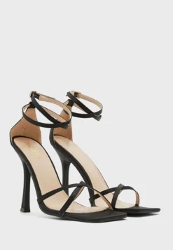 ELLA Satin Ankle Strap Heeled Sandals -Cheap Sandal & Sneaker Store 3 zoom desktop 538