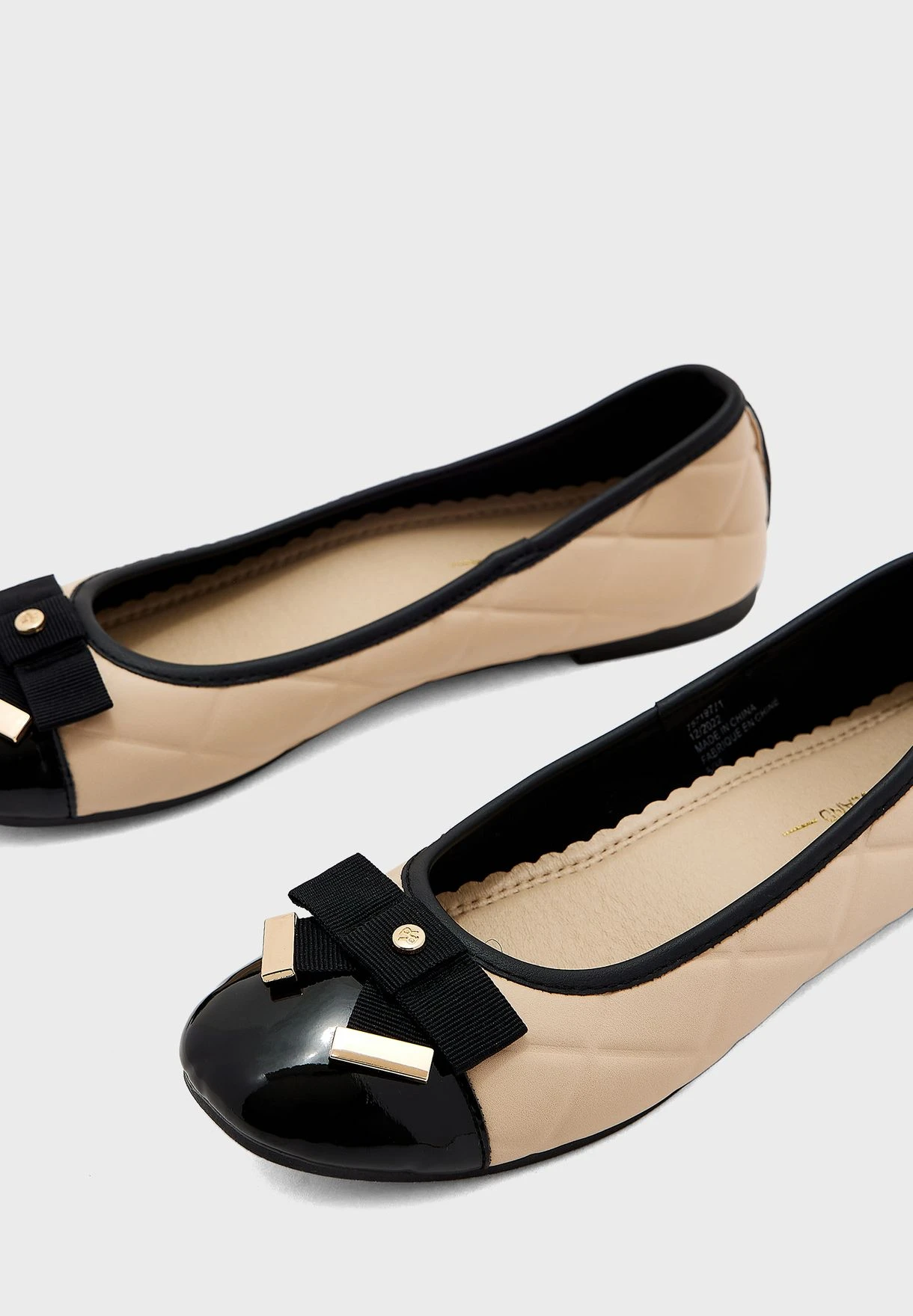 RIVER ISLAND Monogram Bow Ballerinas 4 RIVER ISLAND Monogram Bow Ballerinas - Image 4