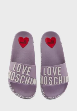 LOVE MOSCHINO Printed Pool Slides -Cheap Sandal & Sneaker Store 4 zoom desktop 1386
