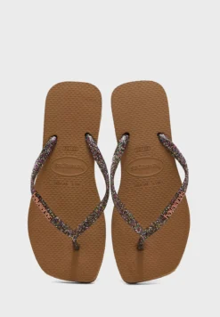 Havaianas Slim Square Logo Metallic Flip Flops -Cheap Sandal & Sneaker Store 4 zoom desktop 1387