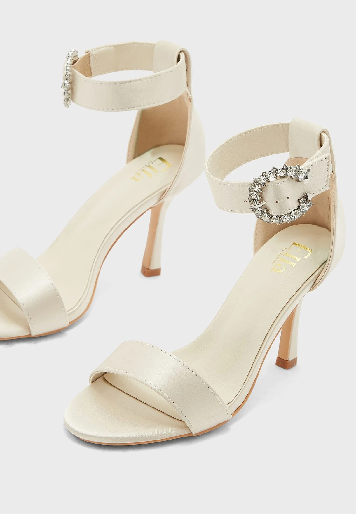 Jewelled Buckle Satin Ankle Strap Sandal 4 Jewelled Buckle Satin Ankle Strap Sandal - Image 4