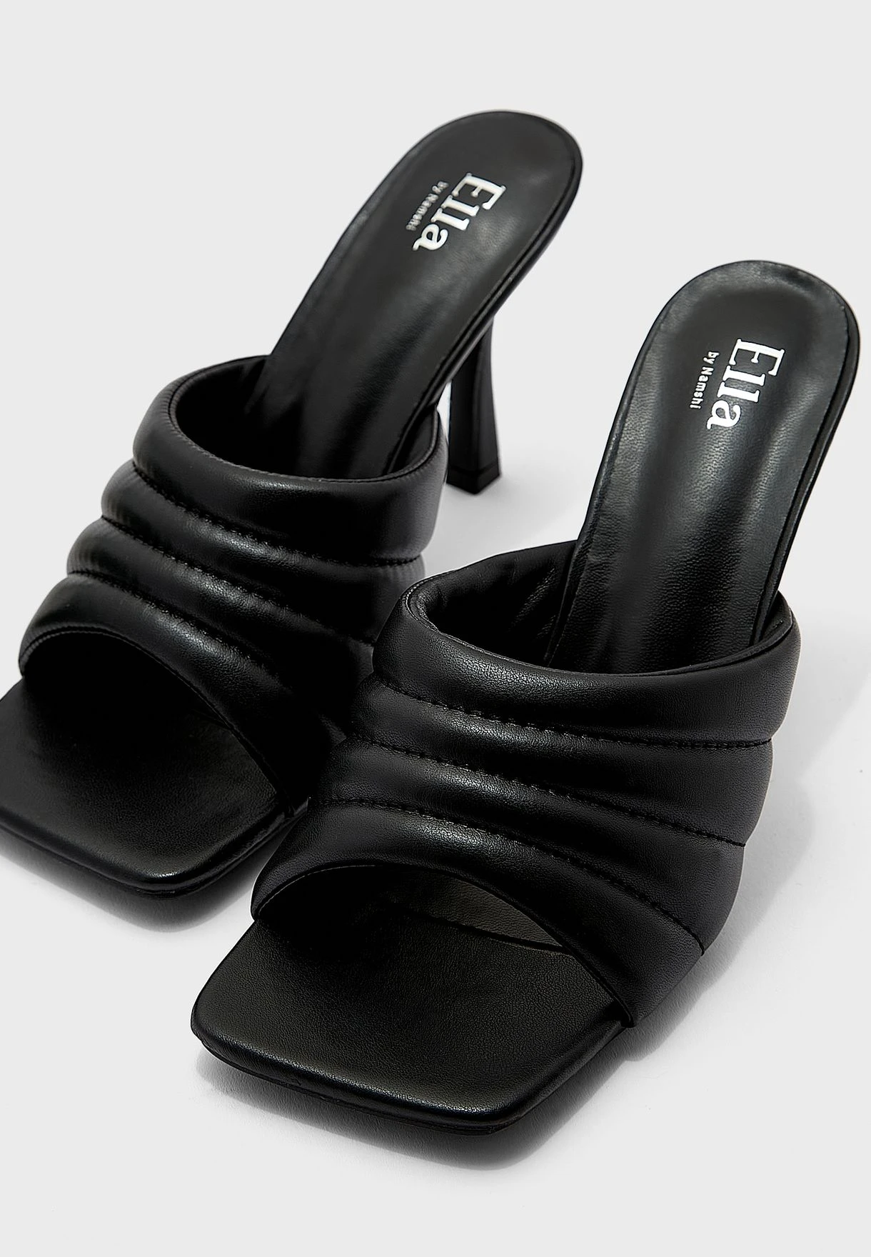 ELLA Stitch Detail Puffy Mule Sandals 4 ELLA Stitch Detail Puffy Mule Sandals - Image 4