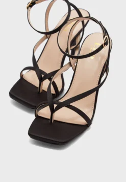 ELLA Satin Ankle Strap Square Toe Sandal -Cheap Sandal & Sneaker Store 4 zoom desktop 214