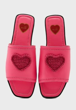 LOVE MOSCHINO Crochet Heart One Strap Sandals -Cheap Sandal & Sneaker Store 4 zoom desktop 351