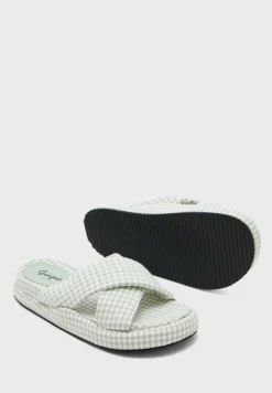 Checked Cross Over Flat Sandal 8 Checked Cross Over Flat Sandal -Cheap Sandal & Sneaker Store 4 zoom desktop 373
