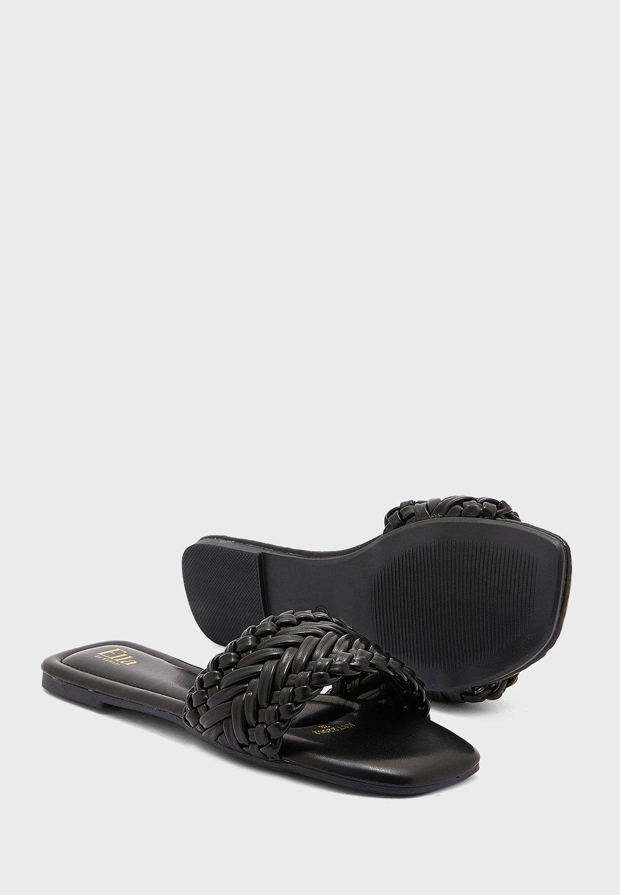 ELLA Braided Square Toe Flat Sandal 4 ELLA Braided Square Toe Flat Sandal - Image 4