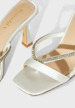 Satin Diamante Edge Toe Post Mule Sandal -Cheap Sandal & Sneaker Store 4 zoom desktop 496