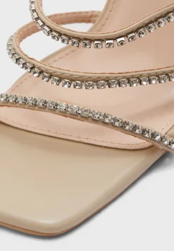 Diamante Straps Flared Heel Sandal -Cheap Sandal & Sneaker Store 4 zoom desktop 505