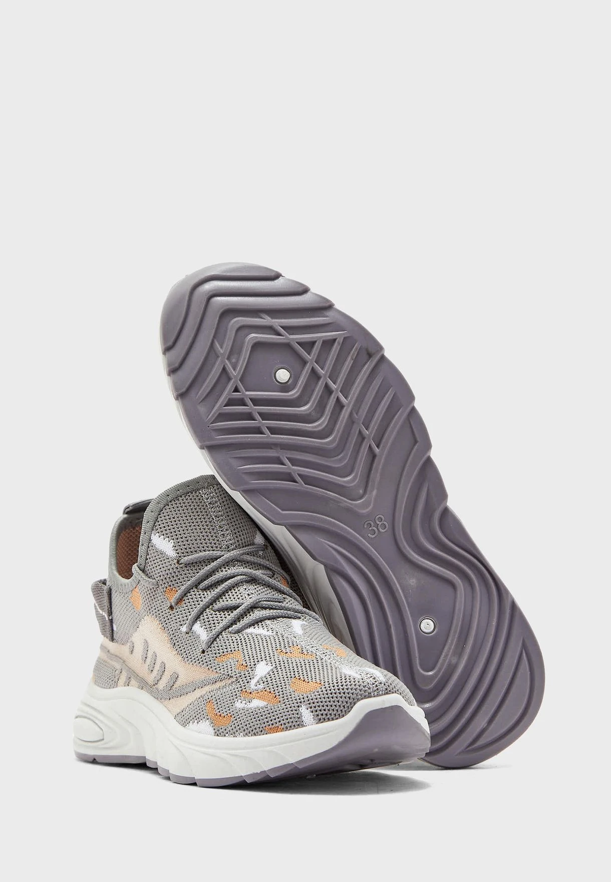 Pattern Lace Up Knit Sneaker 4 Pattern Lace Up Knit Sneaker - Image 4