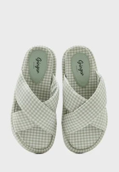 Checked Cross Over Flat Sandal 9 Checked Cross Over Flat Sandal -Cheap Sandal & Sneaker Store 5 zoom desktop 152