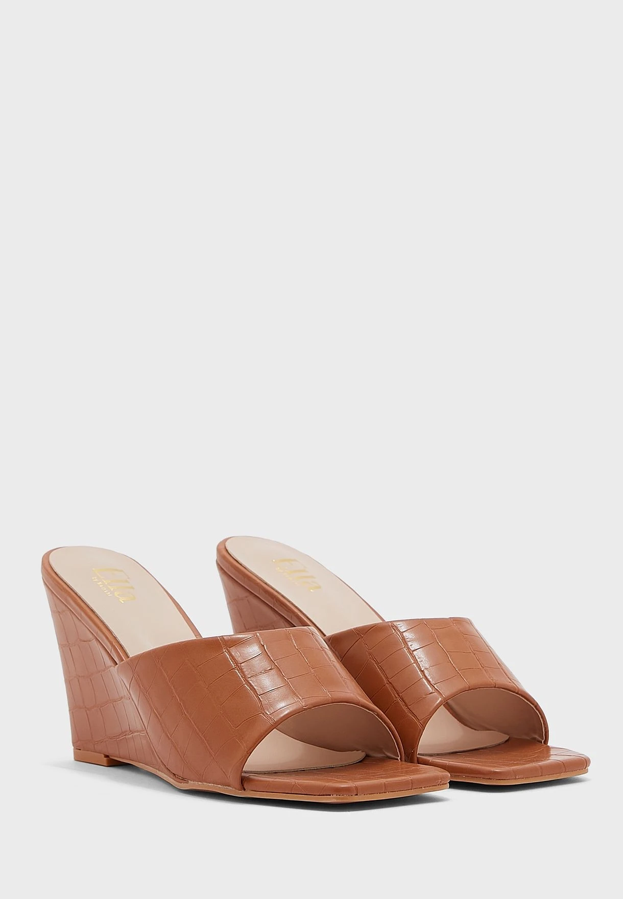 ELLA Croc Effect Wedge Sandal 6 ELLA Croc Effect Wedge Sandal - Image 6