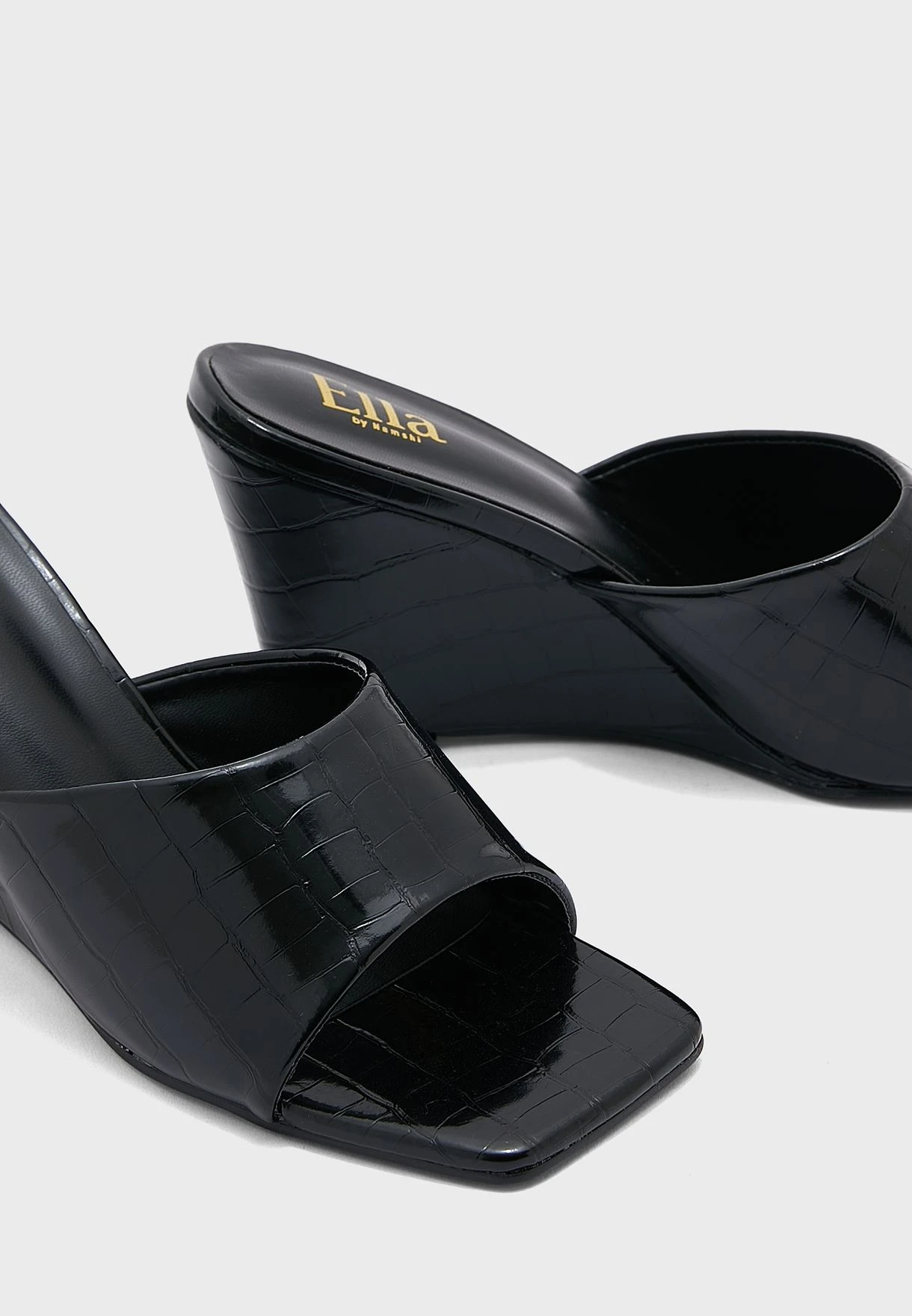 ELLA Croc Effect Wedge Sandal 7 ELLA Croc Effect Wedge Sandal - Image 7
